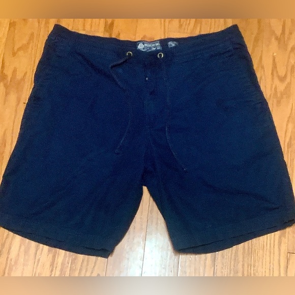 Men’s 36 Slim Fit Navy Blue AMERICAN RAG Snap Closure Zip Fly Drawstring Shorts - Picture 2 of 16